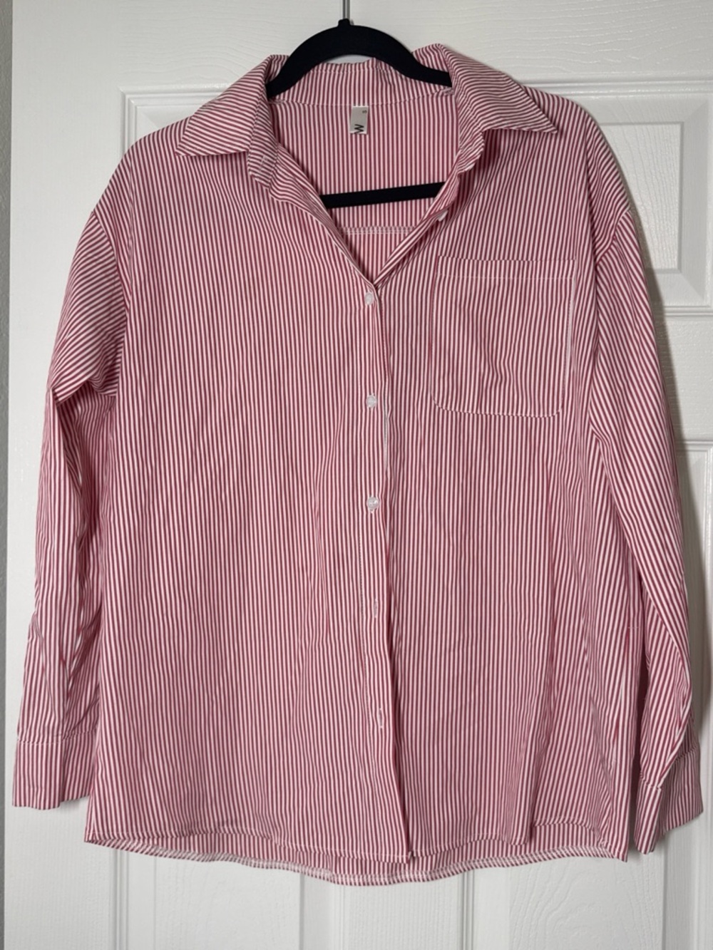 Amazon Red and White Striped Button-Down Shirt - Picture 2 of 4
